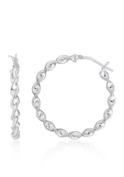 Wholesale ๐ Twist Hoop Earrings in Sterling Silver by Belk & Co. ๐งจ