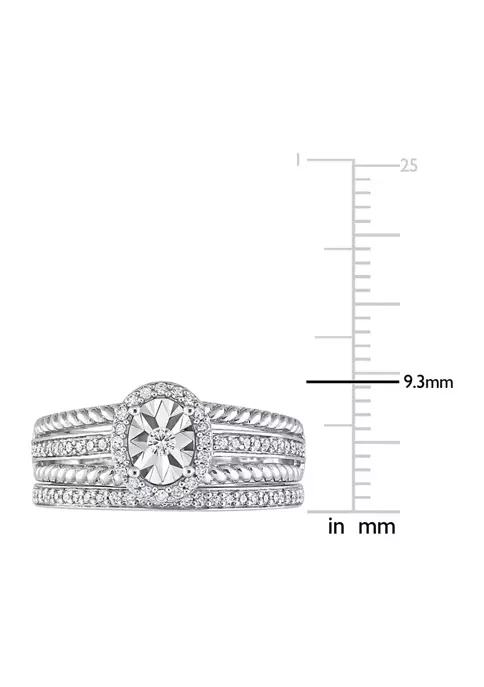 Best deal โจ 1/3 CT TW Diamond Oval Bridal Ring Set in Sterling Silver by Belk & Co. ๐ 4 Best deal โจ 1/3 CT TW Diamond Oval Bridal Ring Set in Sterling Silver by Belk & Co. ๐ - Image 4