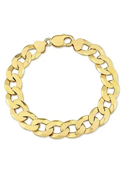 Buy 🎁 12.5MM Flat Curb Chain Anklet in 18k Yellow Gold Plated Sterling Silver, 9" by Belk & Co. 🔥