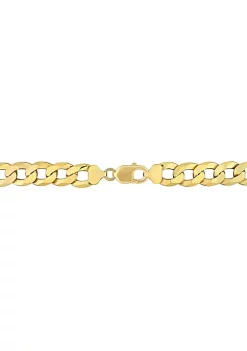 Buy 🎁 12.5MM Flat Curb Chain Anklet in 18k Yellow Gold Plated Sterling Silver, 9" by Belk & Co. 🔥 -DealsBelk & Co. Store Belk 36384