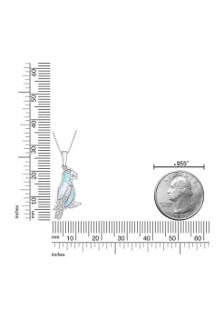 Best Sale 🎉 Lab Created 1.0 ct. t.w. Created Opal and Diamond Accent Bird Pendant in Sterling Silver by Belk & Co. 🥰 -DealsBelk & Co. Store Belk 36431