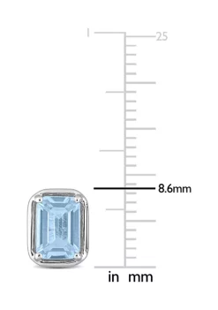 Best reviews of 🧨 2.50 ct. t.g.w. Blue Topaz Bezel Style Emerald Cut Stud Earrings in Sterling Silver by Belk & Co. 🤩 -DealsBelk & Co. Store Belk 36438