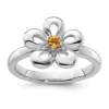 Flash Sale 🔔 1/10 ct. t.w. Citrine Polished Stackable Expressions Flower Ring in Sterling Silver by Belk & Co. 😀