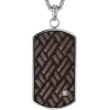 Best Sale ⭐ 1/10 ct. t.w. Cubic Zirconia Stainless Steel & Leather 🦮 Dog Tag Pendant with 24 Inch Chain by Belk & Co. 👍