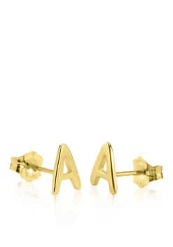 Top 10 ✔️ 10k Yellow Gold A Initial Earrings by Belk & Co. 😀 -DealsBelk & Co. Store Belk 3648