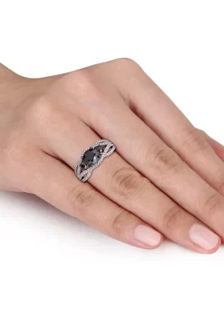 Best Sale 🤩 1.9 ct. t.w. Black and White Diamond Crossover Engagement Ring in 14K White Gold by Belk & Co. 🧨 -DealsBelk & Co. Store Belk 36494