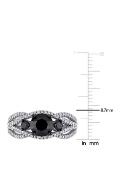 Best Sale 🤩 1.9 ct. t.w. Black and White Diamond Crossover Engagement Ring in 14K White Gold by Belk & Co. 🧨 -DealsBelk & Co. Store Belk 36495