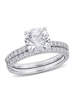 New ❤️ 3.1 ct. t.w. Created White Sapphire Bridal Ring Set in 10K White Gold by Belk & Co. ⭐