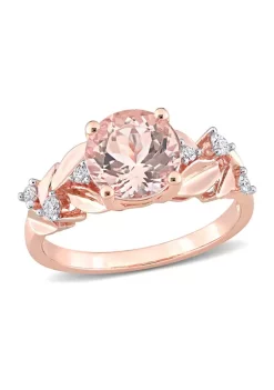 Coupon ⭐ 1.75 ct. t.w. Morganite and 1/8 ct. t.w. Diamond Ring in 10k Rose Gold by Belk & Co. 🔔