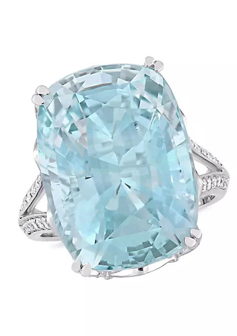Flash Sale 🤩 23 ct. t.g.w. Sky Blue Topaz and 5/8 ct. t.w. Diamond Split Shank Cocktail Ring in 14K White Gold by Belk & Co. 🔔 1 Flash Sale 🤩 23 ct. t.g.w. Sky Blue Topaz and 5/8 ct. t.w. Diamond Split Shank Cocktail Ring in 14K White Gold by Belk & Co. 🔔
