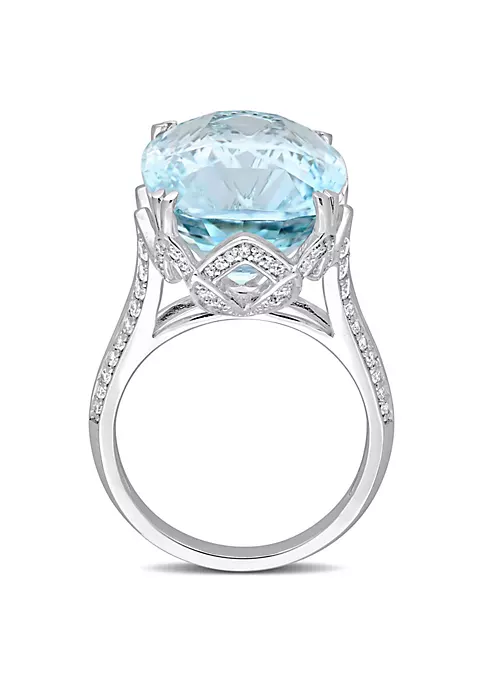 Flash Sale 🤩 23 ct. t.g.w. Sky Blue Topaz and 5/8 ct. t.w. Diamond Split Shank Cocktail Ring in 14K White Gold by Belk & Co. 🔔 4 Flash Sale 🤩 23 ct. t.g.w. Sky Blue Topaz and 5/8 ct. t.w. Diamond Split Shank Cocktail Ring in 14K White Gold by Belk & Co. 🔔 - Image 4