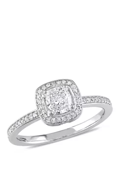 Discount 😍 3/4 ct. t.w. Diamond Cushion Cut Halo Engagement Ring by Belk & Co. 🌟