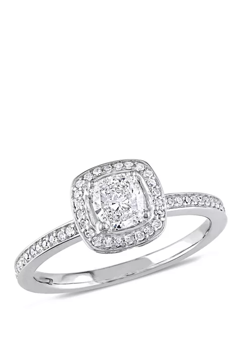 Discount ๐ 3/4 ct. t.w. Diamond Cushion Cut Halo Engagement Ring by Belk & Co. ๐ 1 Discount ๐ 3/4 ct. t.w. Diamond Cushion Cut Halo Engagement Ring by Belk & Co. ๐