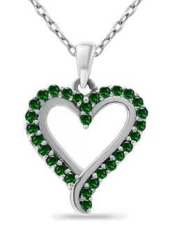 Best reviews of ❤️ 1/4 ct. t.w. Emerald Heart Pendant Necklace in Sterling Silver by Belk & Co. 🛒 -DealsBelk & Co. Store Belk 3652
