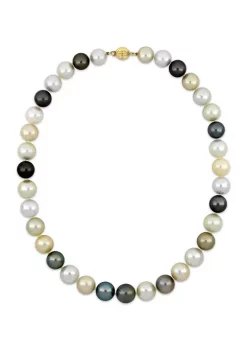 Best reviews of 💯 11-13MM Multi-Colored South Sea and Tahitian Pearl 18" Strand Necklace with 14k Yellow Gold Clasp by Belk & Co. ⭐ -DealsBelk & Co. Store Belk 36524