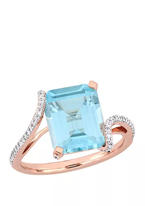 Cheap 🛒 5.6 ct. t.w. Blue Topaz and 1/4 ct. t.w. Diamond Cocktail Ring in 14K Rose Gold by Belk & Co. 😉 1 Cheap 🛒 5.6 ct. t.w. Blue Topaz and 1/4 ct. t.w. Diamond Cocktail Ring in 14K Rose Gold by Belk & Co. 😉