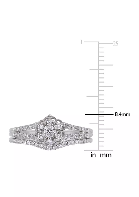 Buy ๐ 3/8 ct. t.w. Diamond Split Shank Bridal Set in Sterling Silver by Belk & Co. ๐ฅ 4 Buy ๐ 3/8 ct. t.w. Diamond Split Shank Bridal Set in Sterling Silver by Belk & Co. ๐ฅ - Image 4