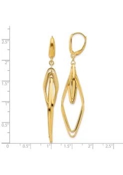 Discount 👍 14K Yellow Gold Polished Diamond Shaped Dangle Earrings by Belk & Co. ✔️ -DealsBelk & Co. Store Belk 36569