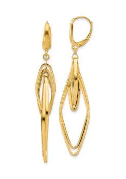 Discount 👍 14K Yellow Gold Polished Diamond Shaped Dangle Earrings by Belk & Co. ✔️ -DealsBelk & Co. Store Belk 36570