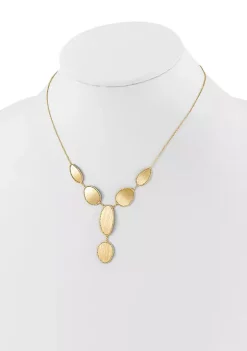 Best Sale ⌛ 14K Yellow Gold Brushed and Diamond Cut Y Drop with 2 Inch Extension Necklace by Belk & Co. ✨ -DealsBelk & Co. Store Belk 36573