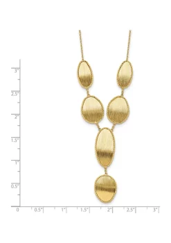 Best Sale ⌛ 14K Yellow Gold Brushed and Diamond Cut Y Drop with 2 Inch Extension Necklace by Belk & Co. ✨ -DealsBelk & Co. Store Belk 36574