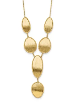 Best Sale ⌛ 14K Yellow Gold Brushed and Diamond Cut Y Drop with 2 Inch Extension Necklace by Belk & Co. ✨ -DealsBelk & Co. Store Belk 36575