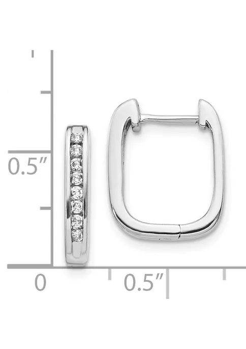 New ๐ 1/4 ct. t.w. Diamond Complete Hinged Hoop Earrings in 14K White Gold by Belk & Co. ๐ 3 New ๐ 1/4 ct. t.w. Diamond Complete Hinged Hoop Earrings in 14K White Gold by Belk & Co. ๐ - Image 3