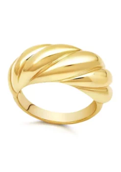 Hot Sale 💯 18K Yellow Gold Over Sterling Silver Vermeil Croissant Ring Size 7 by Belk & Co. 👏