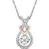 Outlet ❤️ 1/5 ct. t.w. Diamond Teardrop and Heart Motif Necklace in 10K Two Tone Gold by Belk & Co. 🧨