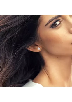 Best deal 🎉 Lab Created 4 CT TGW Oval Created Moissanite Stud Earrings with Heart Detail in Sterling Silver by Belk & Co. ✨ -DealsBelk & Co. Store Belk 36609