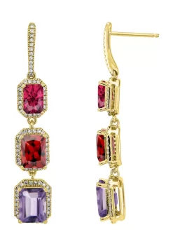 Hot Sale 🛒 Multi Color Drop Earrings in Sterling Silver by Belk & Co. ✔️ -DealsBelk & Co. Store Belk 36619