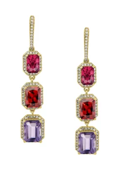 Hot Sale 🛒 Multi Color Drop Earrings in Sterling Silver by Belk & Co. ✔️ -DealsBelk & Co. Store Belk 36620