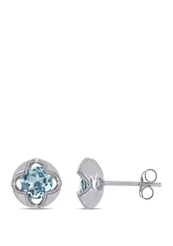 Hot Sale 😉 2.0 ct. t.w. Sky Blue Topaz Stud Earrings in 10k White Gold by Belk & Co. 🎁