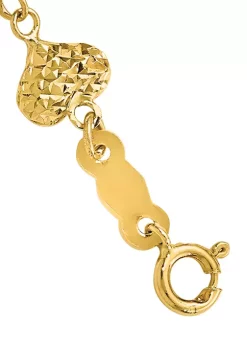 Buy ❤️ 14K Two Tone Diamond Cut Heart Link 7 Inch Bracelet by Belk & Co. 🛒 -DealsBelk & Co. Store Belk 36639