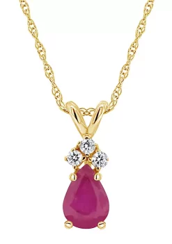 Buy ❤️ 14K Gold 6x4 Pear Shape Ruby Diamond Accent Pendant by Belk & Co. ✨ -DealsBelk & Co. Store Belk 36645