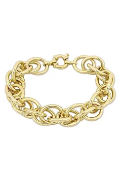 Best Sale 🤩 Oval Link Bracelet in Yellow Plated Sterling Silver by Belk & Co. ✨ -DealsBelk & Co. Store Belk 36657