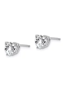 Discount 🌟 14K White Gold 6mm Heart Cubic Zirconia Earrings by Belk & Co. ⭐ -DealsBelk & Co. Store Belk 36659