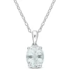 Flash Sale ✔️ 1.4 ct. t.g.w. Aquamarine Solitaire Pendant with Chain in Sterling Silver by Belk & Co. 🔥