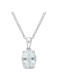 Flash Sale ✔️ 1.4 ct. t.g.w. Aquamarine Solitaire Pendant with Chain in Sterling Silver by Belk & Co. 🔥