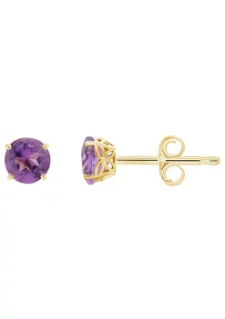 Buy 🥰 14K Yellow Gold 5mm Round Amethyst Stud Earrings by Belk & Co. 🔔 -DealsBelk & Co. Store Belk 36673