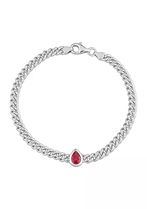 Promo 😀 Lab Created 1.15 ct. t.g.w. Created Ruby Bracelet With Chain Silver Length (inches): 7.5 by Belk & Co. ⭐ 6 Promo 😀 Lab Created 1.15 ct. t.g.w. Created Ruby Bracelet With Chain Silver Length (inches): 7.5 by Belk & Co. ⭐ - Image 6