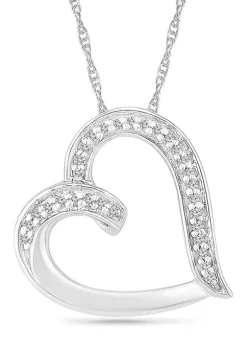 Outlet ๐ Diamond Accent Sterling Silver Heart Pendant Necklace by Belk & Co. ๐