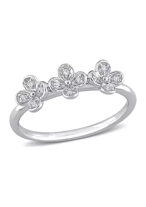 Cheapest 🤩 Diamond Accent Triple Flower Promise Ring in Sterling Silver by Belk & Co. ⌛ 1 Cheapest 🤩 Diamond Accent Triple Flower Promise Ring in Sterling Silver by Belk & Co. ⌛