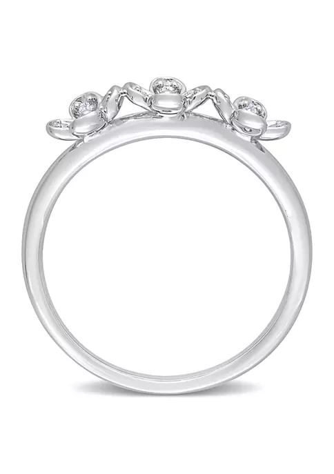 Cheapest 🤩 Diamond Accent Triple Flower Promise Ring in Sterling Silver by Belk & Co. ⌛ 2 Cheapest 🤩 Diamond Accent Triple Flower Promise Ring in Sterling Silver by Belk & Co. ⌛ - Image 2