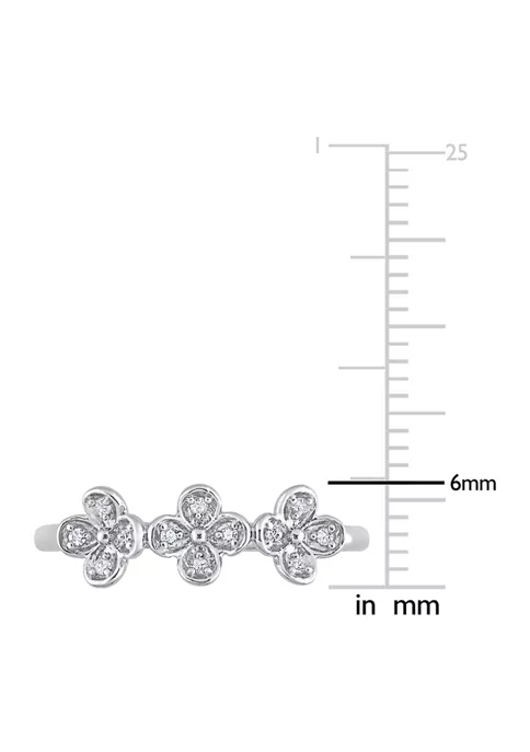 Cheapest 🤩 Diamond Accent Triple Flower Promise Ring in Sterling Silver by Belk & Co. ⌛ 4 Cheapest 🤩 Diamond Accent Triple Flower Promise Ring in Sterling Silver by Belk & Co. ⌛ - Image 4