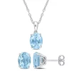 Best reviews of 🧨 2-Piece Set of 7.5 ct. t.g.w. Sky Blue Topaz Solitaire Earrings and Pendant with Chain in Sterling Silver by Belk & Co. 💯