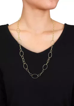 Discount 😀 18k Yellow Gold Plated Sterling Silver 13mm Fancy Oval Link Chain Necklace by Belk & Co. 🎉 -DealsBelk & Co. Store Belk 36722