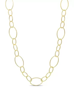 Discount 😀 18k Yellow Gold Plated Sterling Silver 13mm Fancy Oval Link Chain Necklace by Belk & Co. 🎉 -DealsBelk & Co. Store Belk 36724