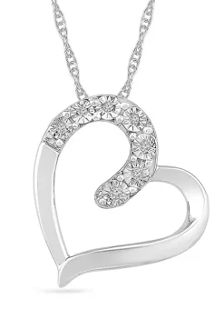 Buy 👍 Diamond Accent Sterling Silver Heart Pendant Necklace by Belk & Co. 🎁