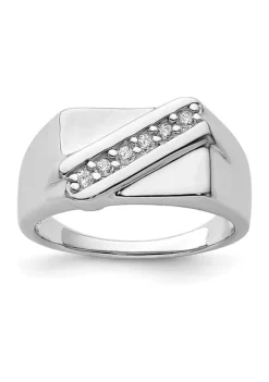Best Sale 🧨 Sterling Silver Rhodium-Plated Fancy Cubic Zirconia Ring by Belk & Co. 💯 -DealsBelk & Co. Store Belk 36745